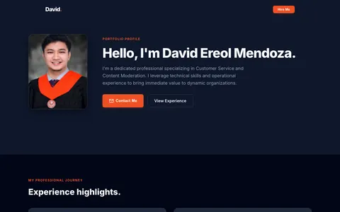 Homepage of the David Ereol Mendoza website