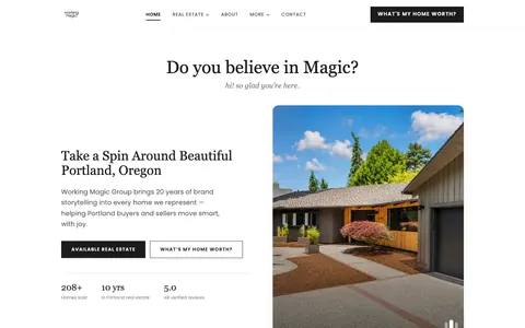 Homepage of the Gabrielle Enfield · Working Magic Group website