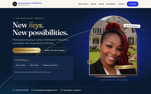 Homepage of the Jessica Brown-McKinstry website