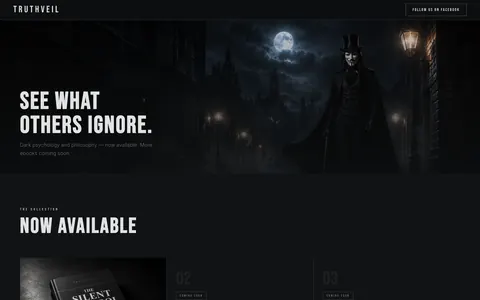 Homepage of the Truthveil website
